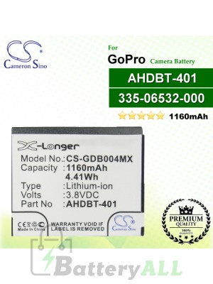 CS-GDB004MX For GoPro Camera Battery Model 335-06532-000 / AHDBT-401