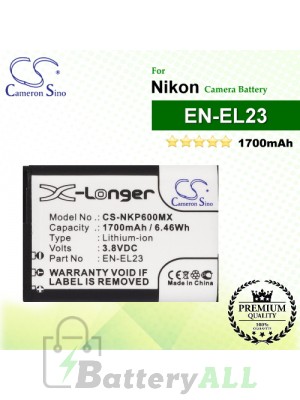 CS-NKP600MX For Nikon Camera Battery Model EN-EL23