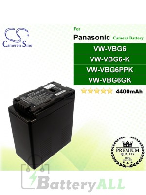 CS-VBG360 For Panasonic Camera Battery Model VW-VBG6 / VW-VBG6GK / VW-VBG6-K / VW-VBG6PPK