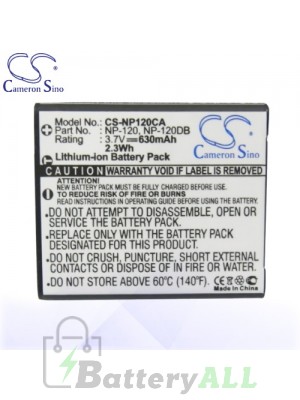 CS Battery for Casio Exilim EX-ZS10BE / EX-ZS10PK Battery 630mah CA-NP120CA