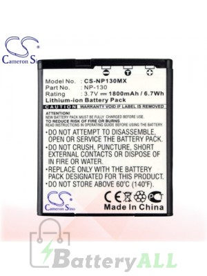 CS Battery for Casio Exilim EX-ZR700BK / EX-ZR700BN Battery 1800mah CA-NP130MX