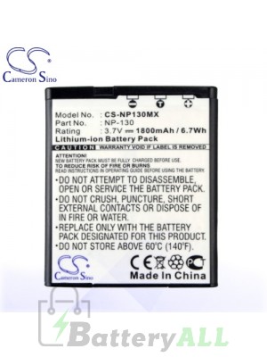 CS Battery for Casio Exilim EX-ZR200 / EX-ZR200BK Battery 1800mah CA-NP130MX