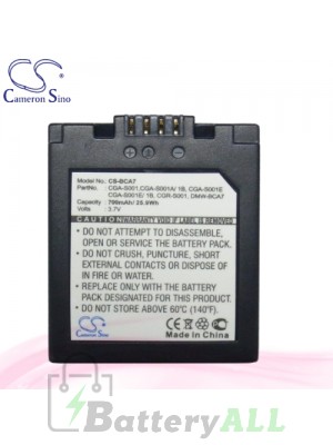 CS Battery for Panasonic Lumix DMC-FX5EG-S / DMC-FX5EN Battery 700mah CA-BCA7