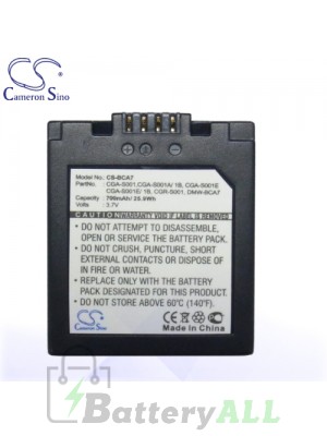 CS Battery for Panasonic Lumix DMC-FX1 / DMC-FX1EG / DMC-FX5EG Battery 700mah CA-BCA7