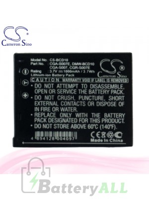 CS Battery for Panasonic Lumix DMC-TZ1EG-A / DMC-TZ1EG-K Battery 1000mah CA-BCD10