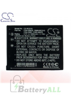 CS Battery for Panasonic Lumix DMC-TZ2EG / DMC-TZ2EG-K Battery 1000mah CA-BCD10