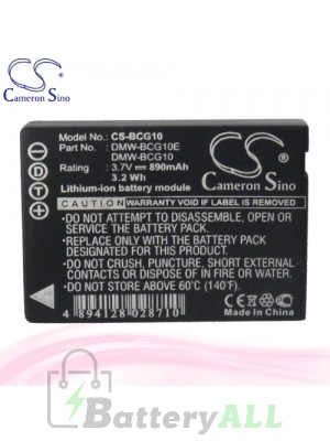 CS Battery for Panasonic Lumix DMC-TZ20N / DMC-TZ6K / DMC-TZ6A Battery 890mah CA-BCG10