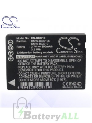 CS Battery for Panasonic Lumix DMC-TZ10EG-R / DMC-TZ10EG-S Battery 890mah CA-BCG10