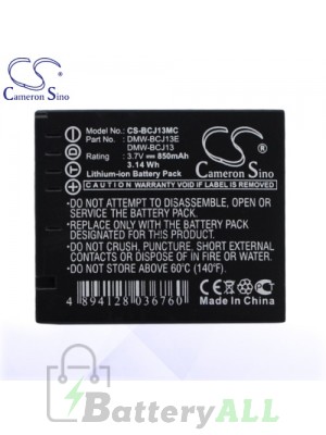 CS Battery for Panasonic DMW-BCJ13E / DMW-BCJ13PP Battery 850mah CA-BCJ13MC