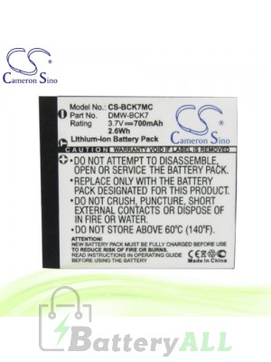 CS Battery for Panasonic Lumix DMC-FX77A / DMC-FX77K Battery 700mah CA-BCK7MC