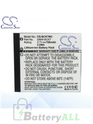 CS Battery for Panasonic Lumix DMC-S2P / DMC-S2PU / DMC-S2V Battery 700mah CA-BCK7MC