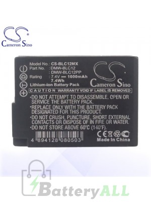 CS Battery for Panasonic Lumix DMC-G5K / DMC-G6 / DMC-G7 Battery 1000mah CA-BLC12MX