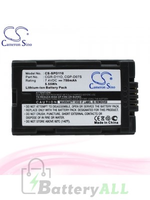 CS Battery for Panasonic NV-DS55 / NV-DS77B / NV-DS99 Battery 750mah CA-SPD110