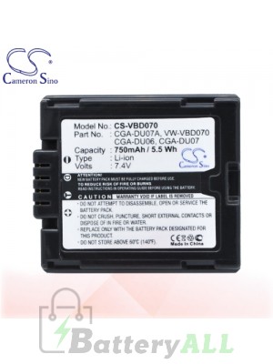 CS Battery for Panasonic NV-GS320 / NV-GS320EB-S / NV-GS55K Battery 750mah CA-VBD070