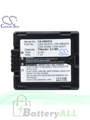 CS Battery for Panasonic NV-GS10EG-R / NV-GS10EG-S / NV-GS30 Battery 750mah CA-VBD070