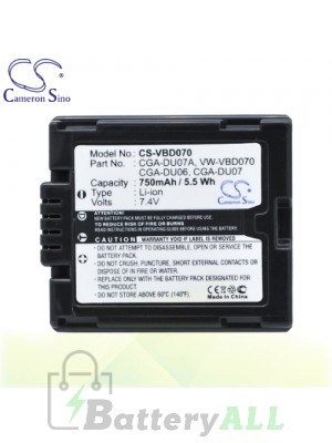 CS Battery for Panasonic NV-GS150EG-S / NV-GS150E-S / NV-GS35 Battery 750mah CA-VBD070