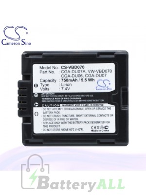 CS Battery for Panasonic NV-GS60EG-S / NV-GS70A-S / NV-GS70B Battery 750mah CA-VBD070