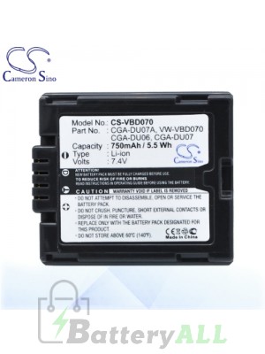 CS Battery for Panasonic SDR-H20 / SDR-H20EG-S / SDR-H20E-S Battery 750mah CA-VBD070