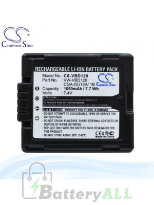 CS Battery for Panasonic PV-GS120 / PV-GS150 / PV-GS180 Battery 1050mah CA-VBD120