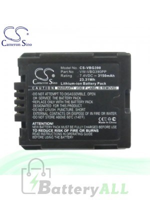 CS Battery for Panasonic SDR-H90K / VDR-D50 Battery 3150mah CA-VBG390