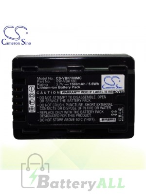 CS Battery for Panasonic HDC-SD90P / HDC-SD90PC / HDC-SD99 Battery 1500mah CA-VBK180MC