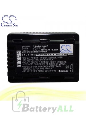 CS Battery for Panasonic HDC-TM41PC / HDC-TM45 / HDC-TM55K Battery 1500mah CA-VBK180MC