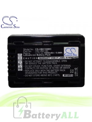 CS Battery for Panasonic HDC-TM25 / SDR-T70K / SDR-T70P Battery 1500mah CA-VBK180MC