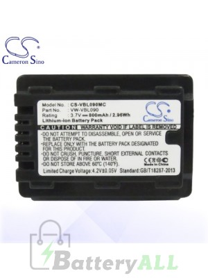 CS Battery for Panasonic SDR-H85A / SDR-H85K / SDR-H85S Battery 800mah CA-VBL090MC