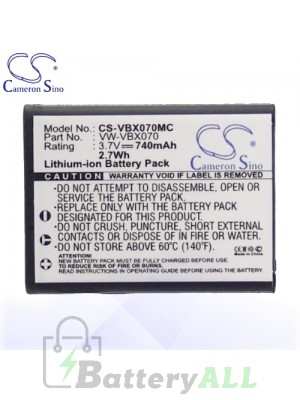 CS Battery for Panasonic HX-DC2 / HX-DC1EB-W / HX-DC1EF-H Battery 740mah CA-VBX070MC