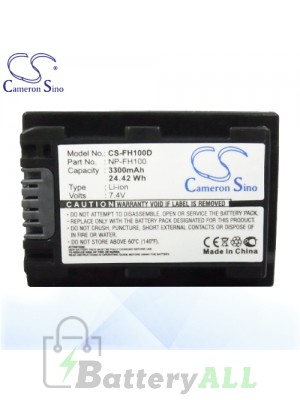 CS Battery for Sony DCR-SR200C / DCR-SR200E / DCR-SR210E Battery 3300mah CA-FH100D