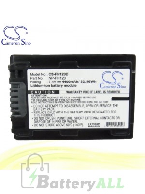 CS Battery for Sony DCR-HC27E / DCR-HC28E / DCR-HC36E Battery 4400mah CA-FH120D