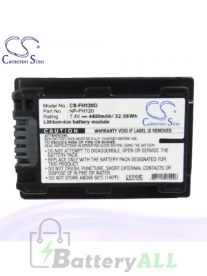 CS Battery for Sony DCR-SR33E / DCR-SR35E / DCR-SR36E Battery 4400mah CA-FH120D