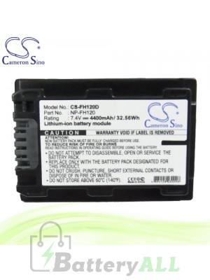 CS Battery for Sony DCR-SR62E / DCR-SR70E / DCR-SR72E Battery 4400mah CA-FH120D