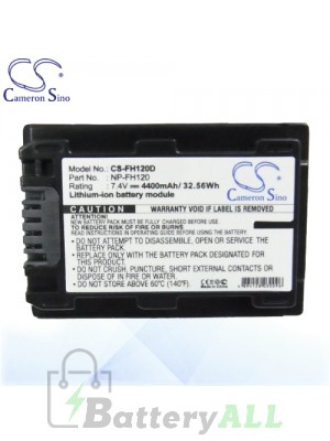 CS Battery for Sony DCR-SR200C / DCR-SR200E / DCR-SR210E Battery 4400mah CA-FH120D