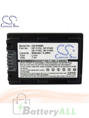 CS Battery for Sony DCR-HC39E / DCR-HC40 / DCR-HC40E Battery 650mah CA-FH50D