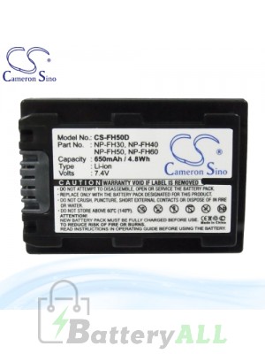 CS Battery for Sony DCR-HC47E / DCR-HC48 / DCR-HC48E Battery 650mah CA-FH50D