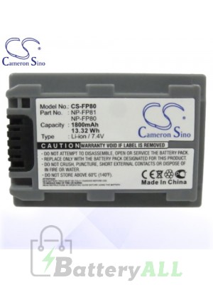 CS Battery for Sony DCR-DVD305 / DCR-DVD305E / DCR-DVD403 Battery 1800mah CA-FP80