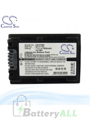 CS Battery for Sony DCR-HC47E / DCR-HC48E / DCR-HC51E Battery 600mah CA-FV50