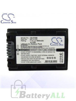 CS Battery for Sony DCR-DVD109E / DCR-DVD110E / DCR-DVD115E Battery 600mah CA-FV50