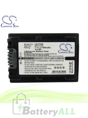 CS Battery for Sony DCR-SR52E / DCR-SR55E / DCR-SR57E / HDR-HC3 Battery 600mah CA-FV50