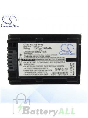 CS Battery for Sony NEX-VG20E / NEX-VG20EH / NEX-VG900 Battery 1500mah CA-FV70