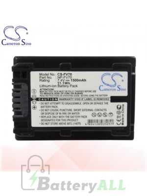 CS Battery for Sony DCR-HC28E / DCR-HC30E / DCR-HC32E Battery 1500mah CA-FV70