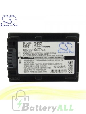 CS Battery for Sony DCR-SR60E / DCR-SR62 / DCR-SR62E Battery 1500mah CA-FV70