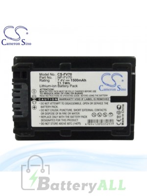 CS Battery for Sony DCR-SR20E / DCR-SR21E / DCR-SR200E Battery 1500mah CA-FV70