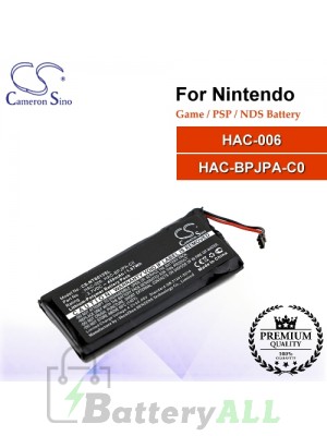 CS-NTS015SL For Nintendo Game PSP NDS Battery Model HAC-006 / HAC-BPJPA-C0
