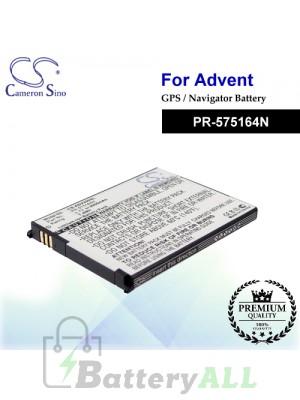 CS-ADV350SL For Advent GPS Battery Model PR-575164N