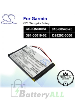 CS-IQN600SL For Garmin GPS Battery Model 010-00455-00 / 010-00540-70 / 361-00019-02 / D25292-0000