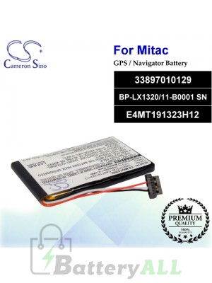 CS-MIOC320SL For Mitac GPS Battery Model 33897010129 / BP-LX1320/11-B0001 SN / E4MT191323H12