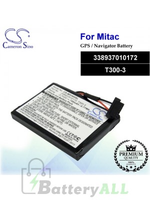 CS-MIV400SL For Mitac GPS Battery Model 338937010172 / T300-3