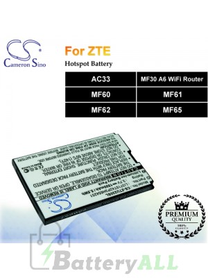 CS-ZTU230SL-2 For ZTE Hotspot Battery Fit Model AC33 / MF30 A6 WiFi Router / MF60 / MF61 / MF62 / MF65